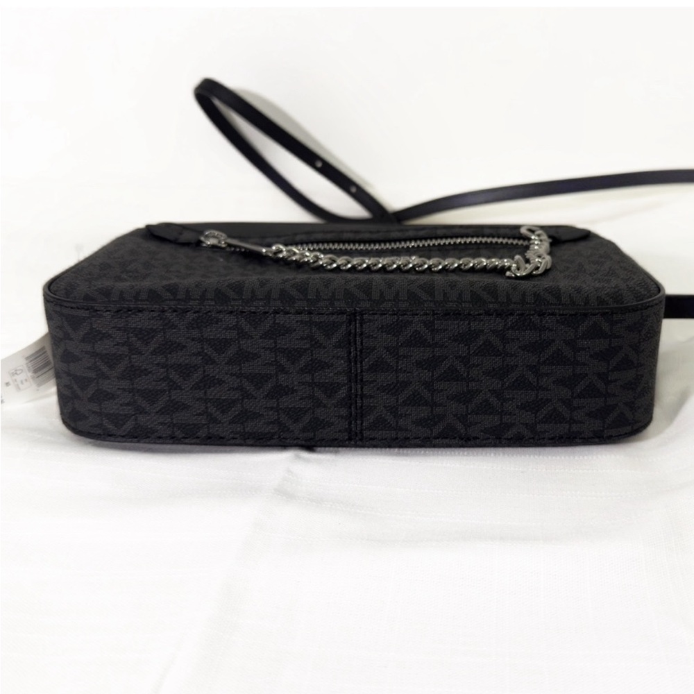 Michael Kors✨NWT✨Jet Set Large Crossbody Black MK Logo Everyday Travel Bag - Picture 8 of 11